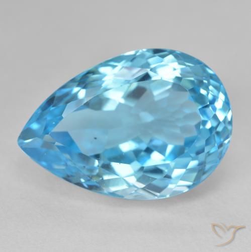 27.17ct Natural Azul Suizo Topacio, En forma de pera, VS