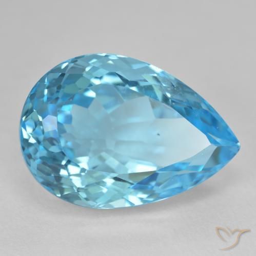Topacio Azul Suizo natural de 27.17 ct, En forma de pera, VS