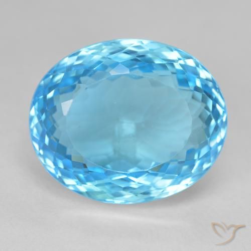 27.63ct Natural Azul Suizo Topacio, Ovalada, VVS-VS