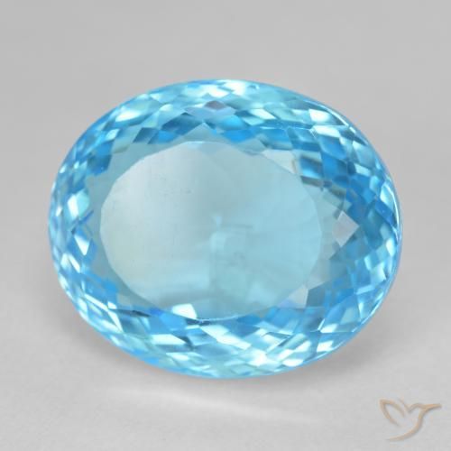 Topacio Azul Suizo natural de 27.63 ct, Ovalada, VVS-VS