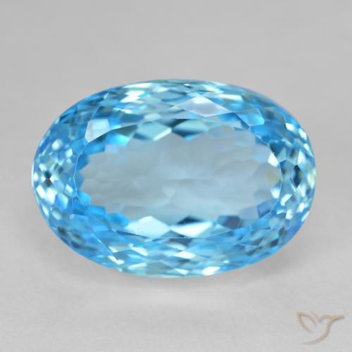 26.63ct Natural Azul Suizo Topacio, Ovalada, VS
