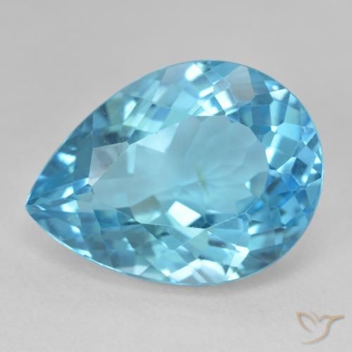 28.60ct Natural Azul Suizo Topacio, En forma de pera, VVS-VS