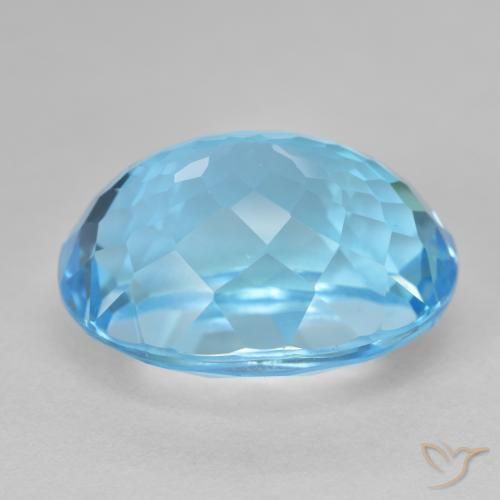 Topacio Azul Suizo natural de 28.06 ct, Ovalada, VVS-VS