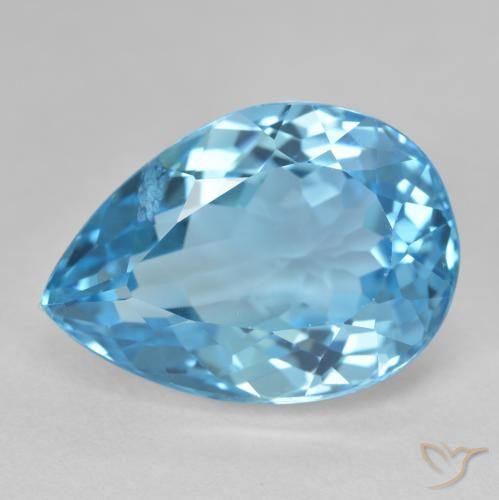 23.95ct Natural Azul Suizo Topacio, En forma de pera, VS