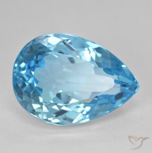 Topacio Azul Suizo natural de 23.95 ct, En forma de pera, VS