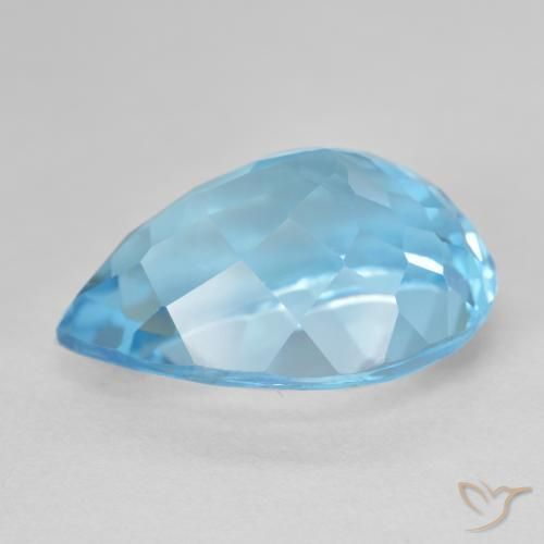 Topacio Azul Suizo natural de 23.95 ct, En forma de pera, VS