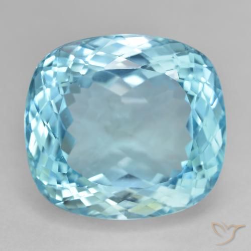 28.00ct Natural Azul Suizo Topacio, Forma Cojín, VVS-VS