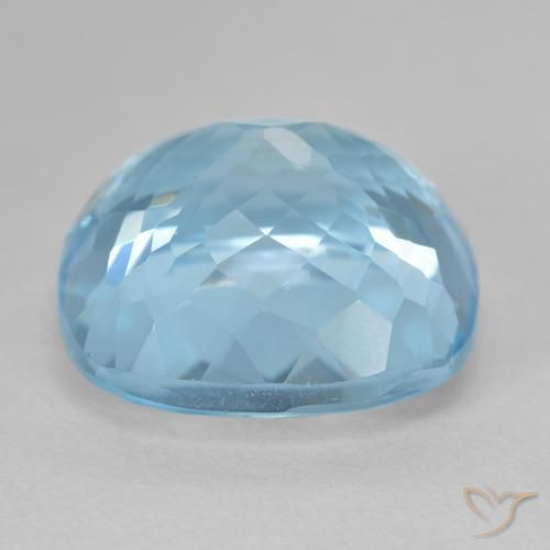 Topacio Azul Suizo natural de 28.00 ct, Forma Cojín, VVS-VS