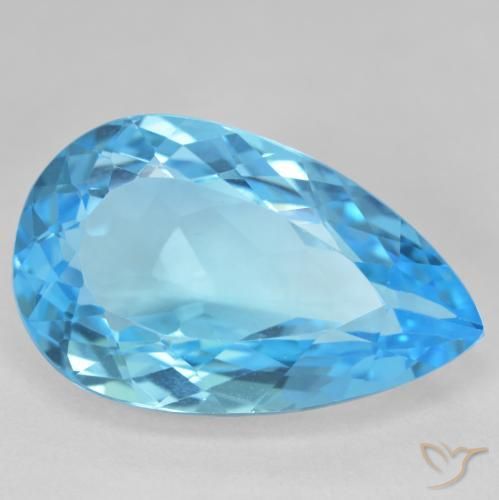 27.27ct Natural Azul Suizo Topacio, En forma de pera, VVS-VS