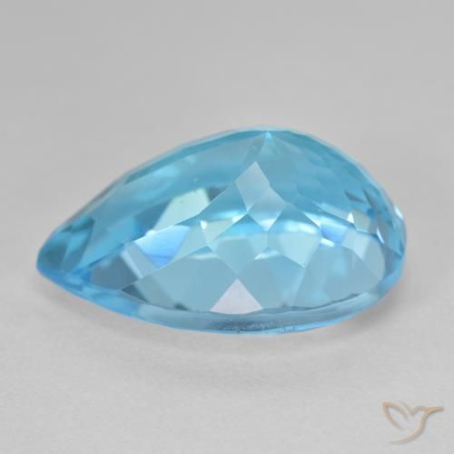 Topacio Azul Suizo natural de 28.78 ct, En forma de pera, VS