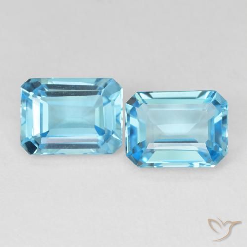 3.86ctw Natural Azul Suizo Topacio, corte esmeralda, VVS