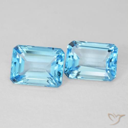 3.68ctw Natural Azul Suizo Topacio, corte esmeralda, VVS-VS