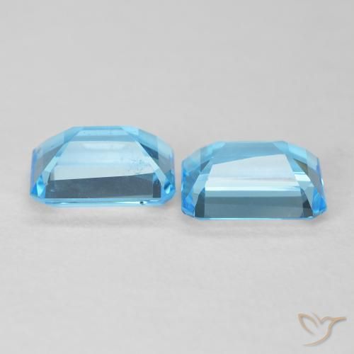 Gemas de Topacio Azul Suizo natural de 3.68 ct, Corte Octágono / Esmeralda, VVS-VS