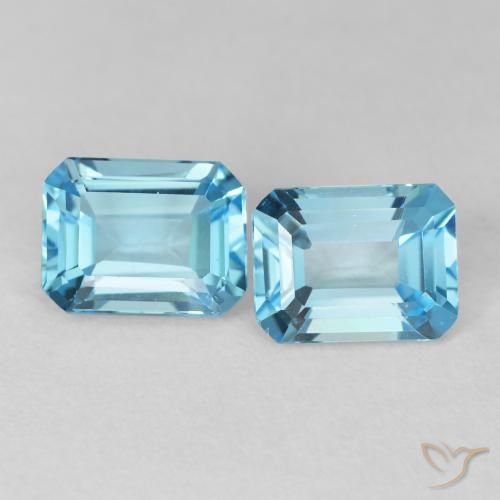 3.89ctw Natural Azul Suizo Topacio, corte esmeralda, VVS-VS