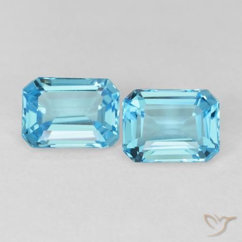 3.88ctw Natural Azul Suizo Topacio, corte esmeralda, VVS-VS
