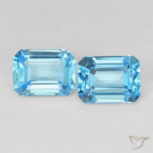 3.81ctw Natural Azul Suizo Topacio, corte esmeralda, VVS-VS