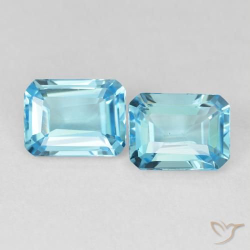 3.84ctw Natural Azul Suizo Topacio, corte esmeralda, VVS-VS