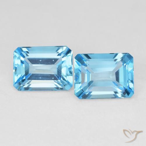 3.94ctw Natural Azul Suizo Topacio, corte esmeralda, VVS-VS