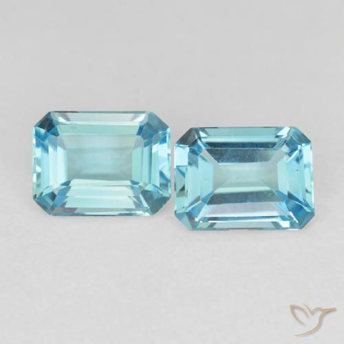 3.35ctw Natural Azul cielo claro Topacio, corte esmeralda, VVS-VS