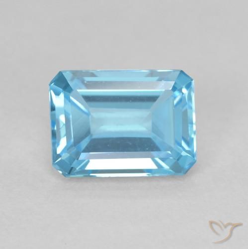 2.04ct Natural Azul Suizo Topacio, corte esmeralda, VVS-VS