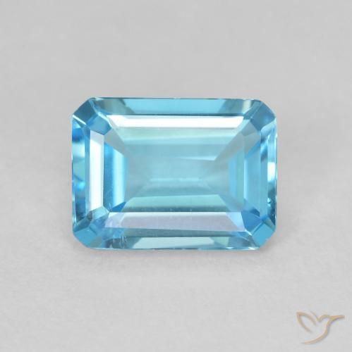1.80ct Natural Azul Suizo Topacio, corte esmeralda, VS