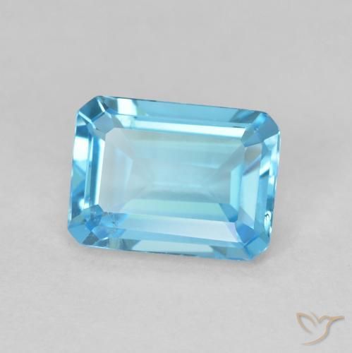 Topacio Azul Suizo natural de 1.80 ct, Corte Octágono / Esmeralda, VS