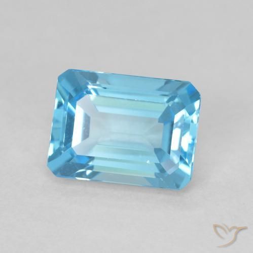 Topacio Azul Suizo natural de 1.97 ct, Corte Octágono / Esmeralda, VVS-VS