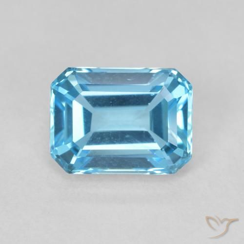 2.16ct Natural Azul Suizo Topacio, corte esmeralda, VVS-VS