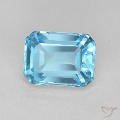 Topacio Azul Suizo natural de 2.16 ct, Corte Octágono / Esmeralda, VVS-VS