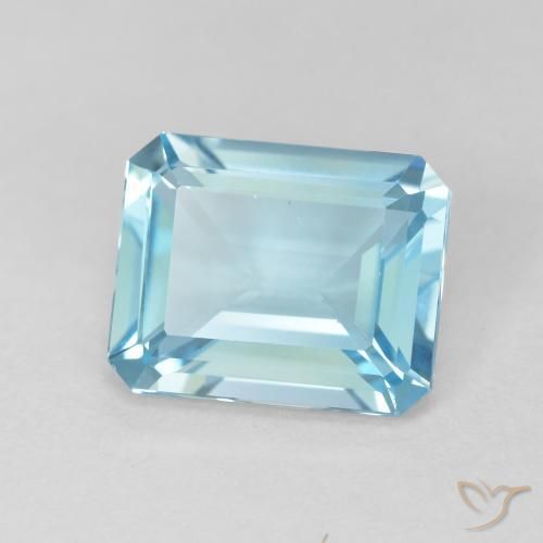 Topacio Azul Suizo natural de 3.67 ct, Corte Octágono / Esmeralda, VVS-VS