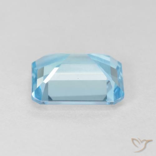 Topacio Azul Suizo natural de 3.67 ct, Corte Octágono / Esmeralda, VVS-VS