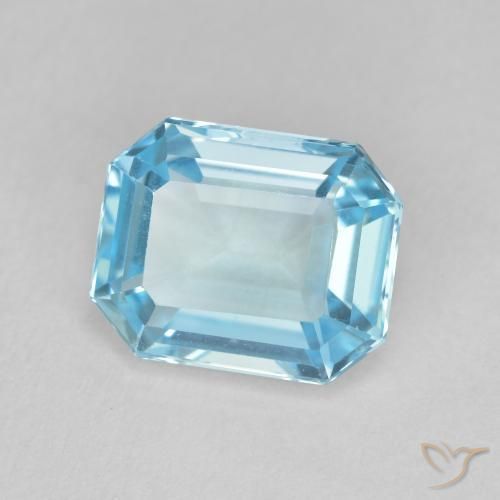 Topacio Azul Suizo natural de 3.71 ct, Corte Octágono / Esmeralda, VVS-VS