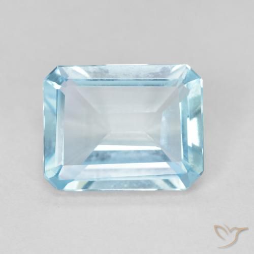 3.69ct Natural Azul Cielo Topacio, corte esmeralda, VVS-VS