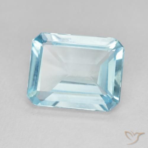 Topacio Azul Cielo natural de 3.69 ct, Corte Octágono / Esmeralda, VVS-VS