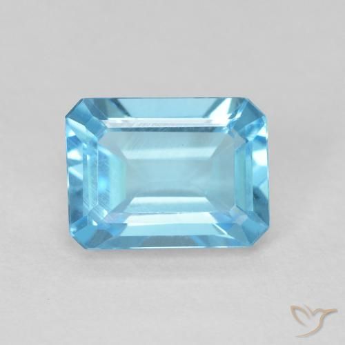 1.90ct Natural Azul Suizo Topacio, corte esmeralda, VVS-VS