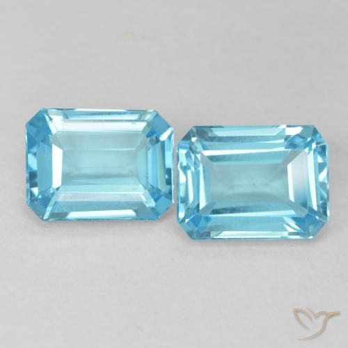 3.73ctw Natural Azul Suizo Topacio, corte esmeralda, VVS