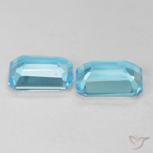Gemas de Topacio Azul Suizo natural de 3.73 ct, Corte Octágono / Esmeralda, VVS