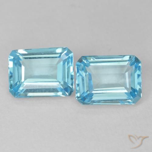 3.90ctw Natural Azul Suizo Topacio, corte esmeralda, VVS