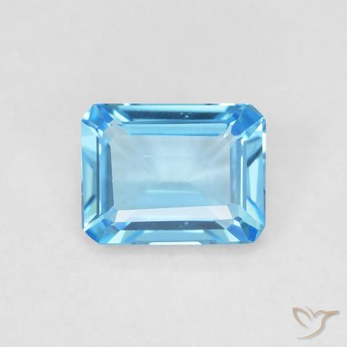 1.80ct Natural Azul celeste intenso Topacio, corte esmeralda, VVS