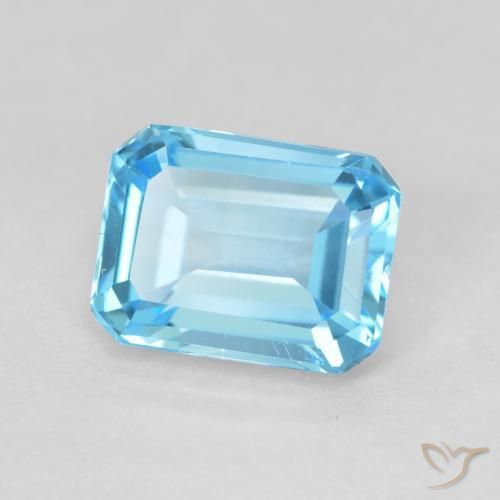 Topacio Azul Suizo natural de 2.09 ct, Corte Octágono / Esmeralda, VVS