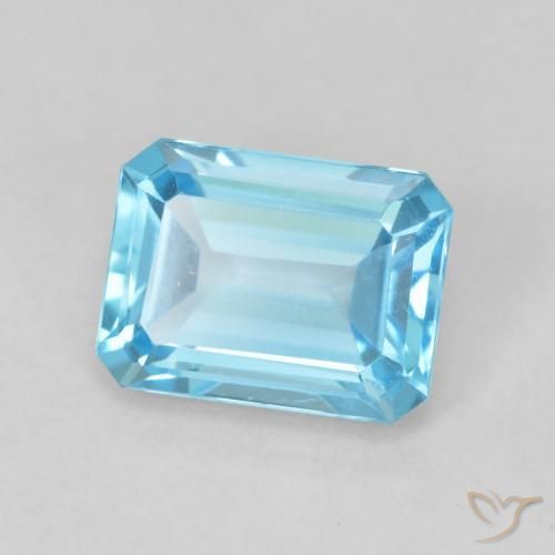 Topacio Azul Suizo natural de 2.02 ct, Corte Octágono / Esmeralda, VVS