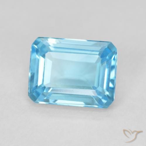 1.92ct Natural Azul Suizo Topacio, corte esmeralda, VVS