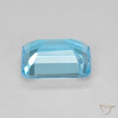 Topacio Azul Suizo natural de 1.92 ct, Corte Octágono / Esmeralda, VVS
