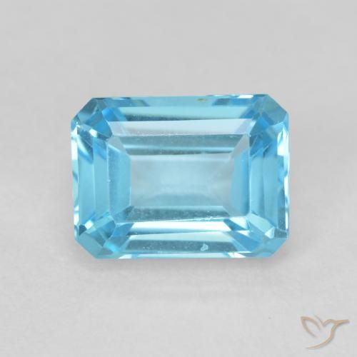 2.19ct Natural Azul Suizo Topacio, corte esmeralda, VVS