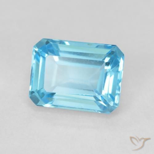 Topacio Azul Suizo natural de 2.19 ct, Corte Octágono / Esmeralda, VVS
