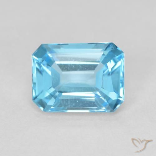 1.90ct Natural Azul Suizo Topacio, corte esmeralda, VVS