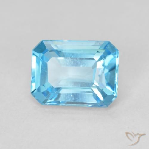 Topacio Azul Suizo natural de 1.90 ct, Corte Octágono / Esmeralda, VVS
