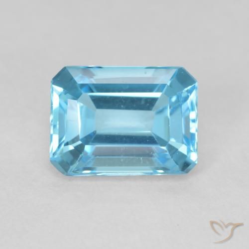 2.02ct Natural Azul Suizo Topacio, corte esmeralda, VVS