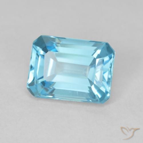 Topacio Azul Suizo natural de 2.02 ct, Corte Octágono / Esmeralda, VVS