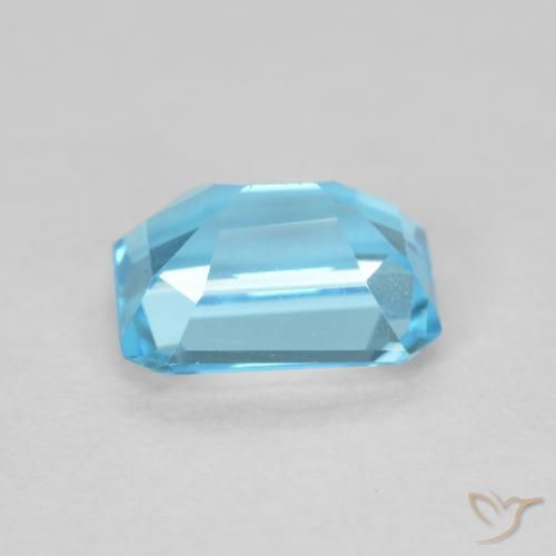 Topacio Azul Suizo natural de 1.86 ct, Corte Octágono / Esmeralda, VVS